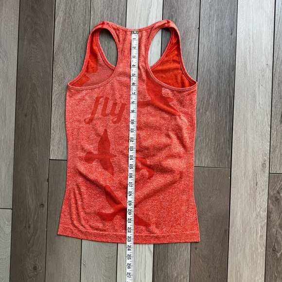 Oiselle Heather Orange Flyte Flying Birds Sleeveless Racerback Strech Tank Top - Picture 5 of 5